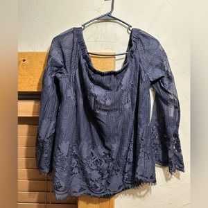 Off Shoulder Grey Lace Top